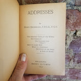 Addresses -  Henry Drummond 1892 Henry Altemus vintage HB