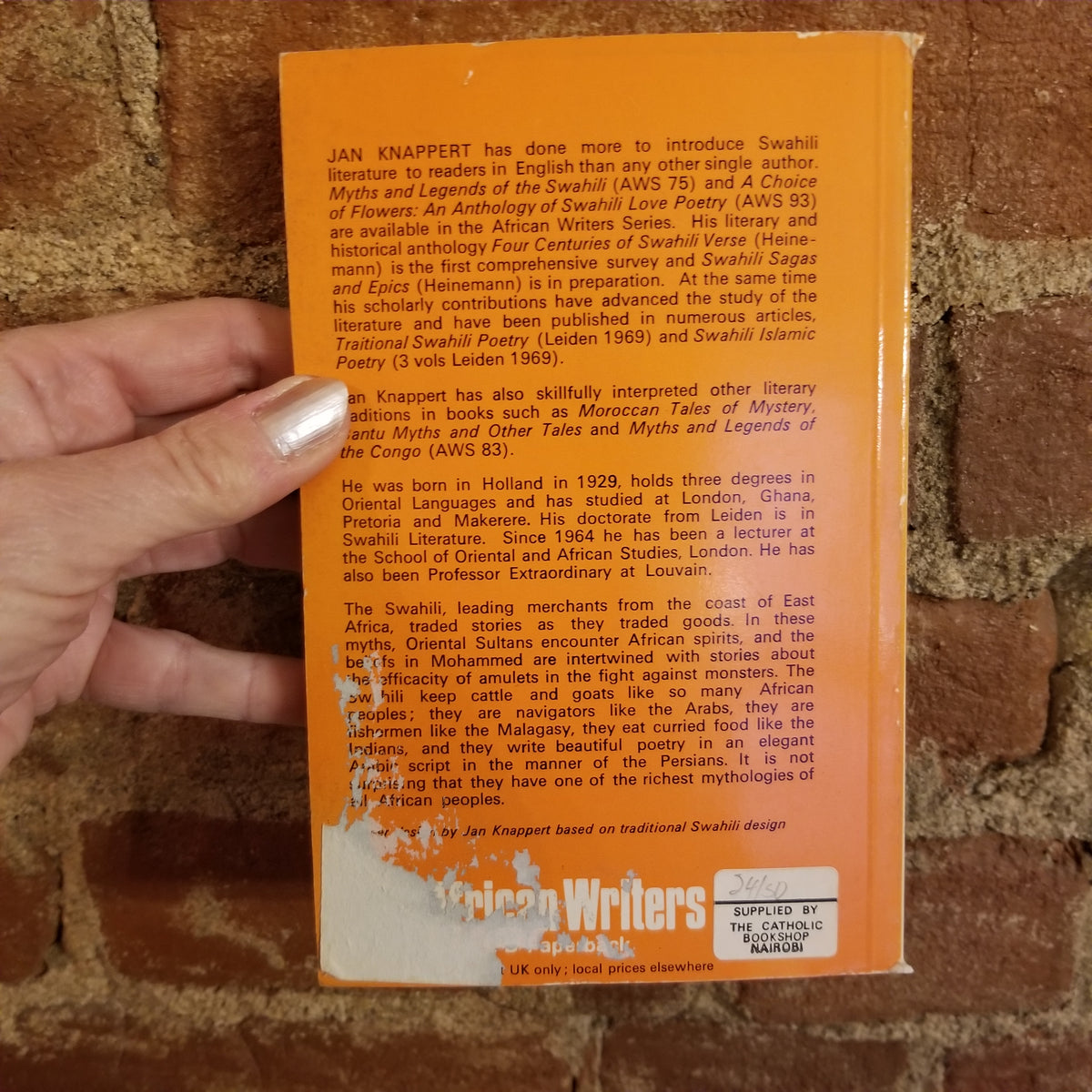 Myths & Legends Of The Swahili Jan Knappert 1978 Heinemann Education