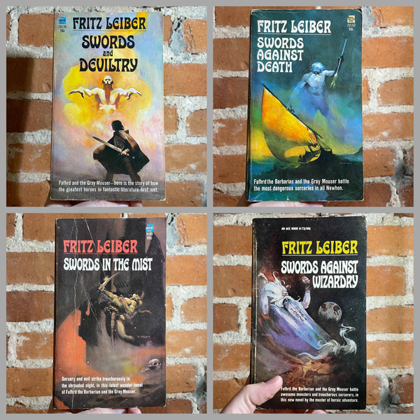 The Adventures of Fafhrd and the Gray Mouser #1-4 - Fritz Leiber - Vintage Ace Books Paperback Bundle - Jeff Jones Covers