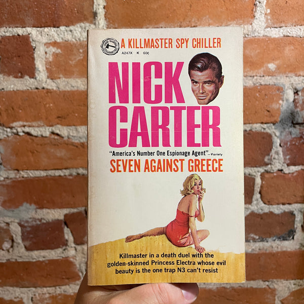 Seven Against Greece - Nick Carter - 1967 1st Award Books Paperback Killmaster Spy Chiller