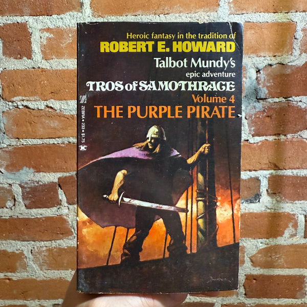The Purple Pirate - Tros of Samothrage Vol. 4 - Talbot Mundy - 1977 Zebra Books Paperback - Tom Barber Cover