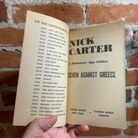 Seven Against Greece - Nick Carter - 1967 1st Award Books Paperback Killmaster Spy Chiller
