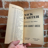 Seven Against Greece - Nick Carter - 1967 1st Award Books Paperback Killmaster Spy Chiller