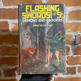 Flashing Swords #5: Demons and Daggers - Edited by Lin Carter - 1981 BCE Dell Hardback - Ron Miller Cover (Tanith Lee, C.J. Cherryh, and more!)