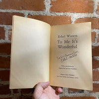 To Me It’s Wonderful - Ethel Waters - SIGNED 1973 Harper & Row Paperback