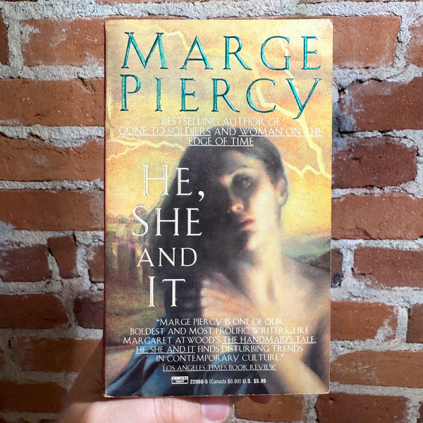 He, She and It - Marge Piercy - SIGNED 1993 Fawcett Crest Books Paperback