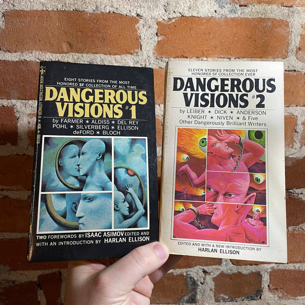 Dangerous Visions 1 & 2 - Edited by Harlan Ellison - Paperback Bundle - Don Punchatz Covers