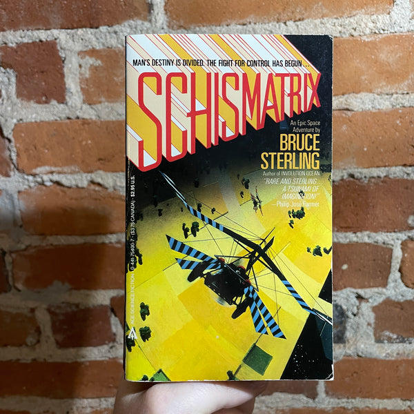 Schismatrix - Bruce Sterling - 1986 Ace Books Paperback - John Harris Cover