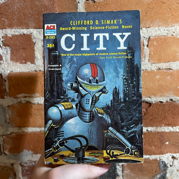 City - Clifford D. Simak - 1952 Ace Books Paperback D283 - Ed Valigursky Cover