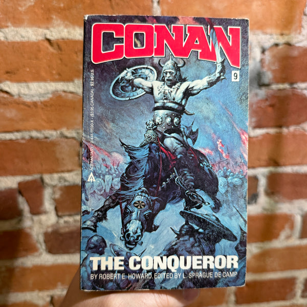 Conan the Conqueror - Robert E. Howard, & L. Sprague de Camp - 1986 12th Ace Books Paperback #9 - Frank Frazetta Cover