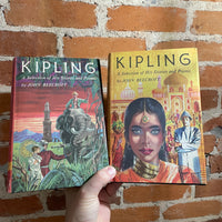 Kipling: A Selection of His Stories and Poems - John Beecroft - 1956 Doubleday Illustrated Hardback Vol. 1 & 2