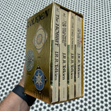The Hobbit & Lord Of The Rings Trilogy 4 Paperbacks Book Gold Box Set Ballantine vintage paperbacks