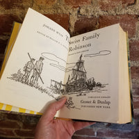 Robinson Crusoe - Daniel Defoe  and Swiss Family Robinson- Johann Wyss ( 1963 Grosset and Dunlap Companion Library vintage hardback)