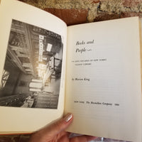 Books and People: Five Decades of New York's Oldest Library - Marion King (1954 The Macmillan Company vintage hardback)