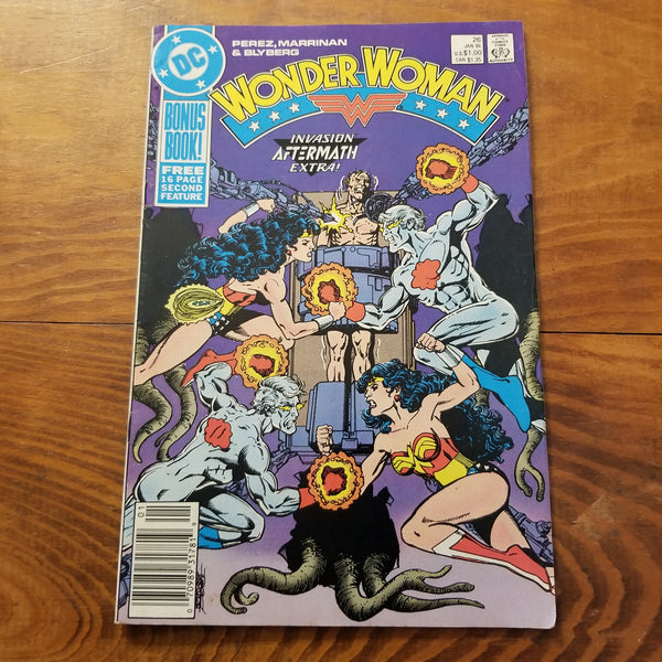 Wonder Woman #26 Invasion Aftermath Extra! (1988 DC Comics vintage comic book)