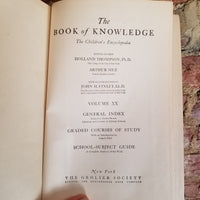 The Book of Knowledge Vol 20 Children's Encyclopedia 1928 The Grolier Society hardback