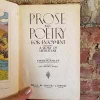 Prose and Poetry for Enjoymnent - H. Ward McGraw 1935 L. W. Singer vintage hardback