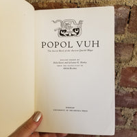 The Popol Vuh: The Sacred Book of the Ancient Quiche Maya -Delia Goetz 1950 1st edition 2nd printing