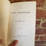 The Three Muskateers Volume I-  Alexandre Dumas 1894 Little, Brown & Co vintage hardback