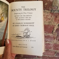 The Bounty Trilogy - Wyeth Edition -  Charles Bernard Nordhoff 1962 Little, Brown & Co vintage hardback