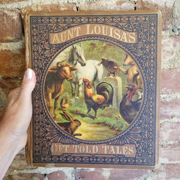 Aunt Louisa's Oft Told Tales, Comprising Robinson Crusoe, Hare and Tortoise, Children in the Wood, World Wide Fables - Laura Valentine -1875 Mcloughlin Bros vintage hardback