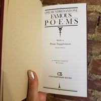 One Hundred and One Famous Poems: With a Prose Supplement - Roy Jay Cook 1997 Contemporary Books hardback