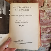 Blood, Sweat and Tears- Winston S. Churchill 1941 G.P. Putnam's Sons vintage hardback