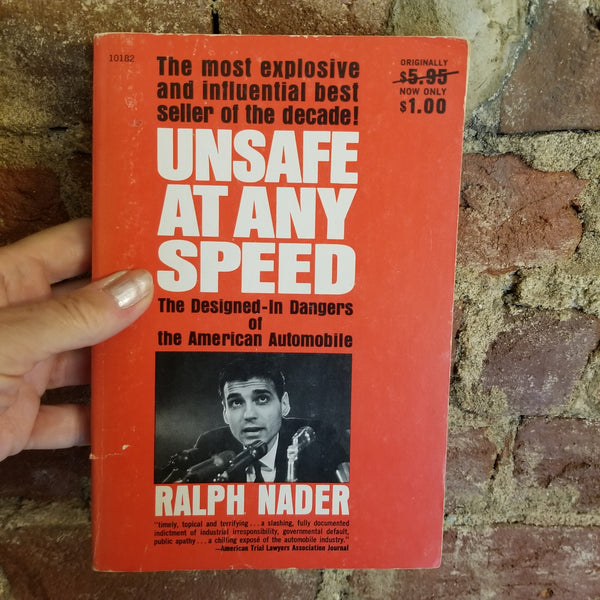 Unsafe at Any Speed - Ralph Nader 1966 Pocket Books vintage PB