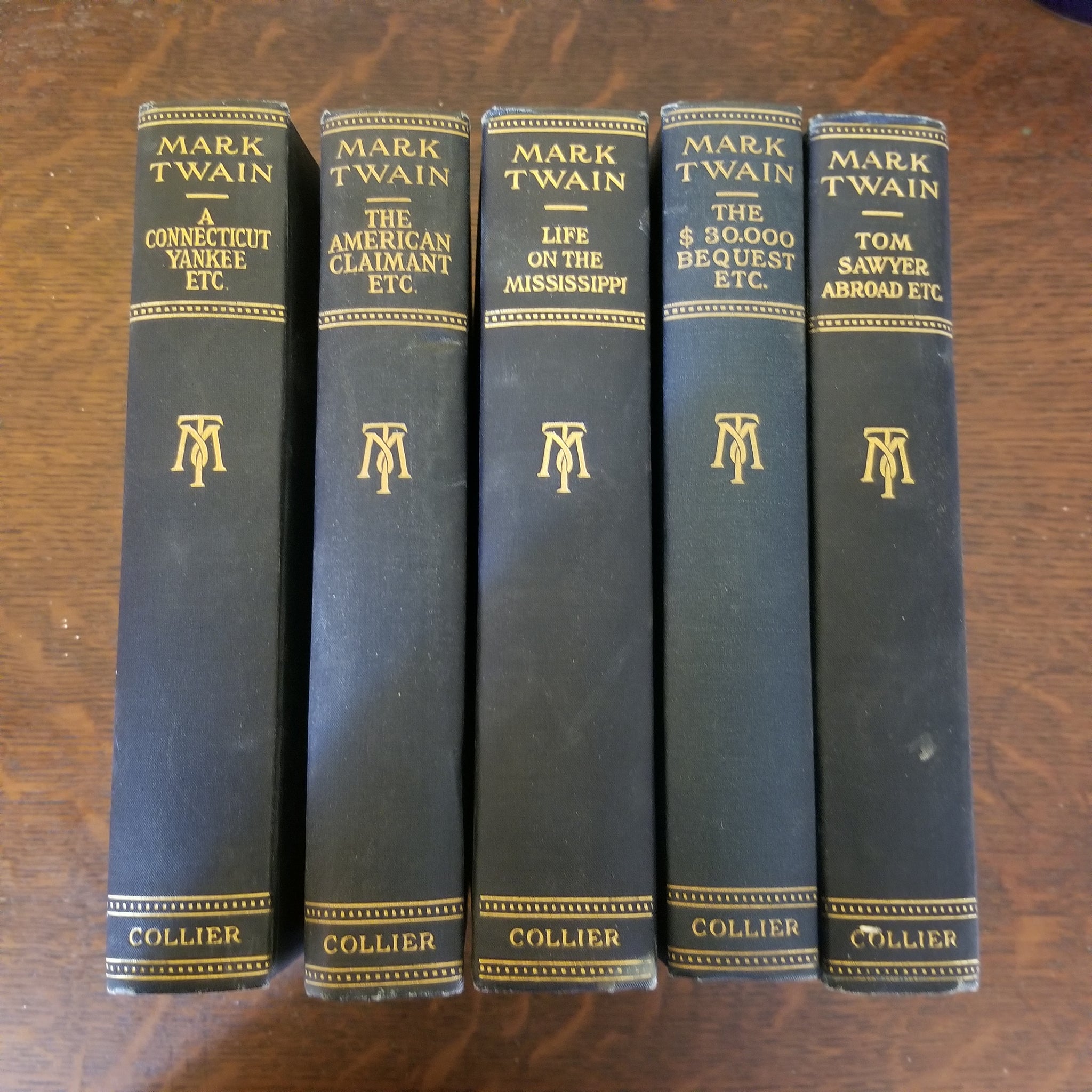 Mark Twain 1927 1917 outlet Antique Hardcover Book Collection bundle Lot of 3