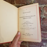 A Dictionary of Quotations from English and American Poets -Anna Ward 1883 Thomas Y Crowell & Co vintage HB