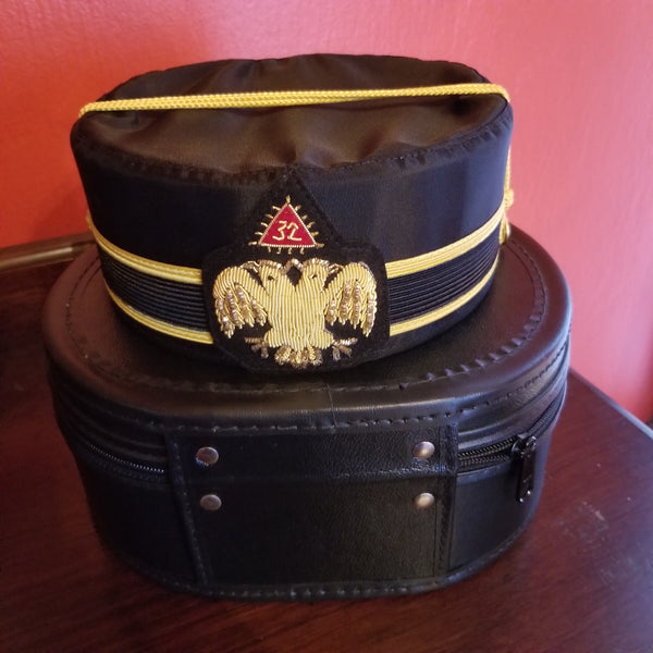 Masonic 32nd Degree vintage Freemasonry Hat With Hard Case D. Turin Co