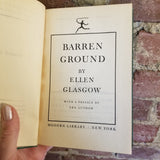 Barren Ground - Ellen Glasgow 1933 Modern Library vintage HB