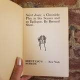 St. Joan - George Bernard Shaw 1929 Brentano's vintage HB