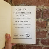 Capital and Other Writings - Karl Marx, Max Eastman 1932 Modern Library vintage HBDJ