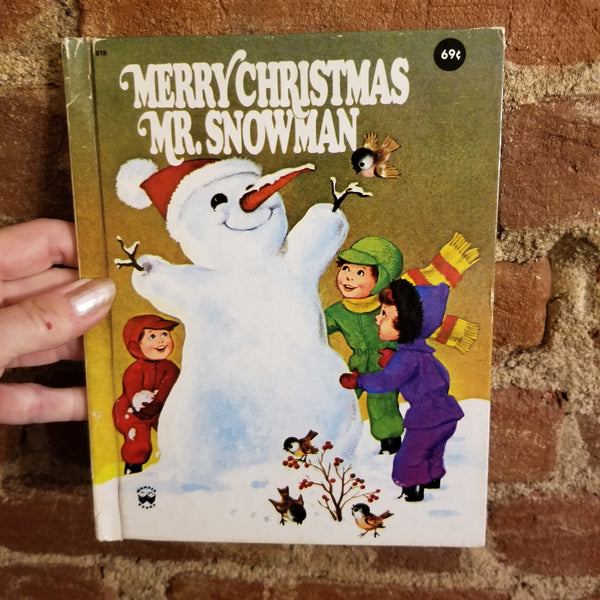 Merry Christmas Mr. Snowman - Irma Wilde 1978 Wonder Books vintage HB