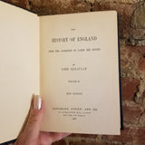 Macaulay’s History of England - Volumes 2,3,4 only-Lord Macaulay 1897 Longman's, Green & Co vintage HB