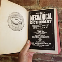 Audels Mechanical Dictionary for Technical Trades Arts Sciences -N. Hawkins 1942 Theo Audel & Co vintage hardback