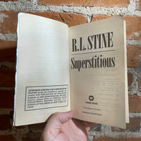 Superstitious - R.L. Stine - 1996 Warner Books Paperback - Tony Grecco Cover