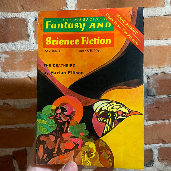 The Magazine of Fantasy and Science Fiction, March 1973 - The Deathbird - Harlan Ellison - Diane Dillon and Leo Dillon Cover