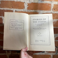 Stories of the States: Revised Edition - Nellie Van De Grift Sanchez - 1942 5th Edition Hardback - Thomas Y. Crowell Company