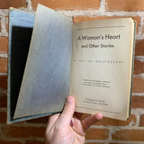 Guy De Maupassant 3 Vintage Book Bundle Lot - A Women's Heart / The Pedlar 1903 / 1951 / 1926