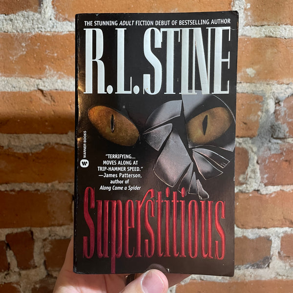 Superstitious - R.L. Stine - 1996 Warner Books Paperback - Tony Grecco Cover