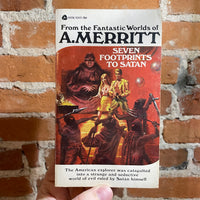 Seven Footprints To Satan - A. Merritt -  1971 12th Printing Doug Rosa Cover Avon Books