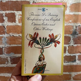 Confessions of an English Opium Eater and Other Writings - Thomas De Quincey - 1966 1st Signet Books Paperback